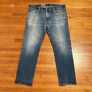 AG Adriano Goldschmied Men's Jeans 38x34 Straight‎ Leg Blue Denim Made in USA